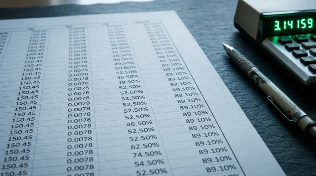 Prikaz izračuna decimalnih kvot s formulo za pretvorbo v verjetnost